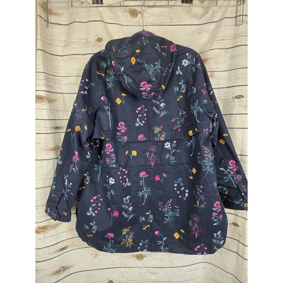 Joules Right As Rain Floral Jacket US14 UK18 Womens Navy Full Zip - Picture 4 of 11